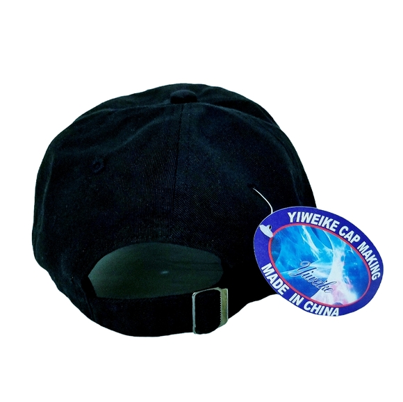 Yiweike Never Dead Maltese Cross And Skull Adjustable Cap Black NWT - Picture 5 of 8